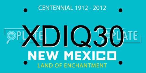 XDIQ30 New Mexico License Plate