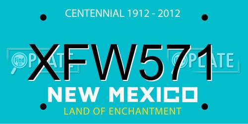 XFW571 New Mexico License Plate