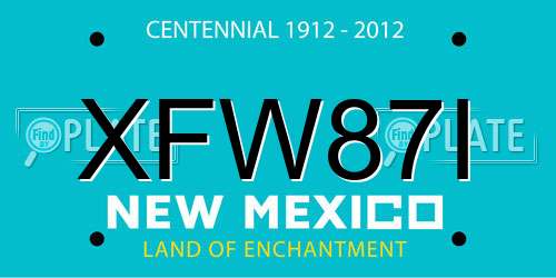 XFW87I New Mexico License Plate