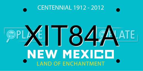 XIT84A New Mexico License Plate