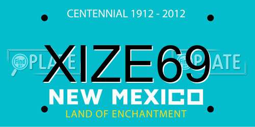 XIZE69 New Mexico License Plate