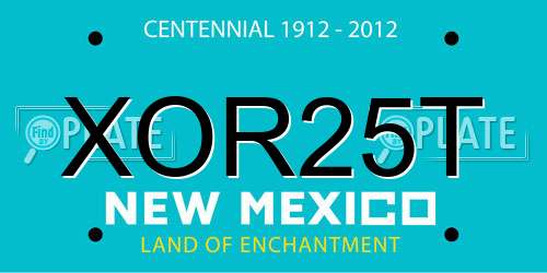 XOR25T New Mexico License Plate