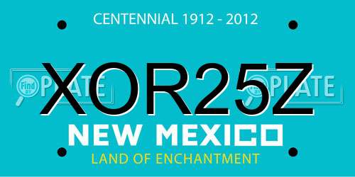 XOR25Z New Mexico License Plate