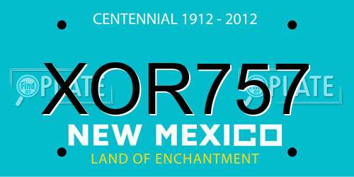 XOR757 New Mexico License Plate