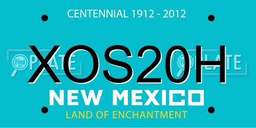 XOS20H New Mexico License Plate