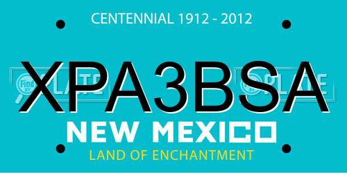 XPA3BSA New Mexico License Plate