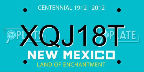 XQJ18T New Mexico License Plate