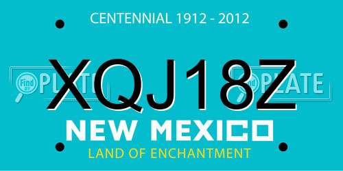 XQJ18Z New Mexico License Plate