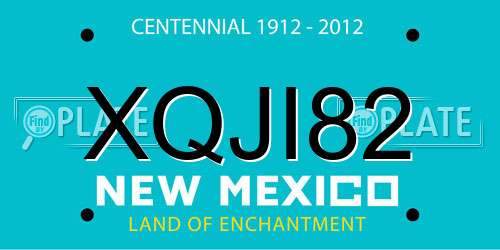 XQJI82 New Mexico License Plate
