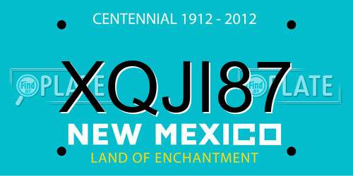 XQJI87 New Mexico License Plate