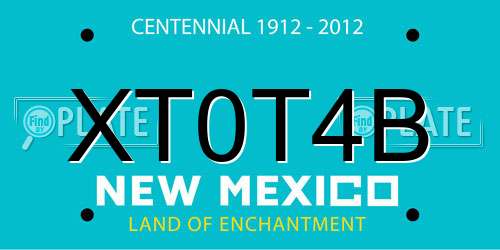 XT0T4B New Mexico License Plate