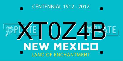 XT0Z4B New Mexico License Plate