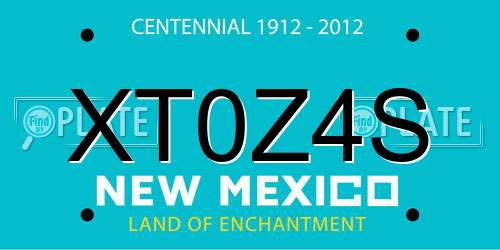 XT0Z4S New Mexico License Plate