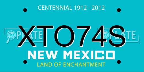 XTO74S New Mexico License Plate