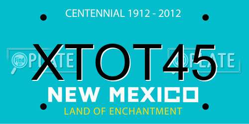 XTOT45 New Mexico License Plate