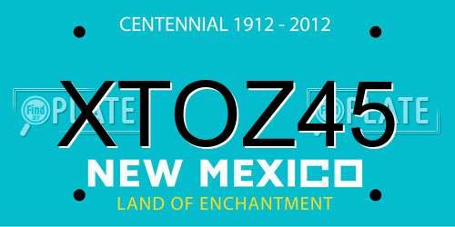 XTOZ45 New Mexico License Plate