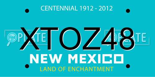 XTOZ48 New Mexico License Plate