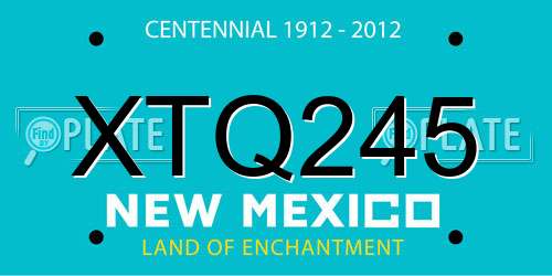 XTQ245 New Mexico License Plate