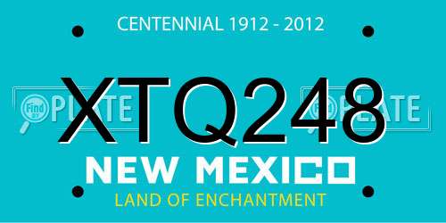 XTQ248 New Mexico License Plate