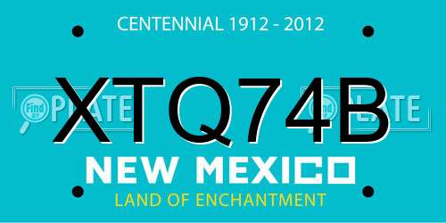XTQ74B New Mexico License Plate