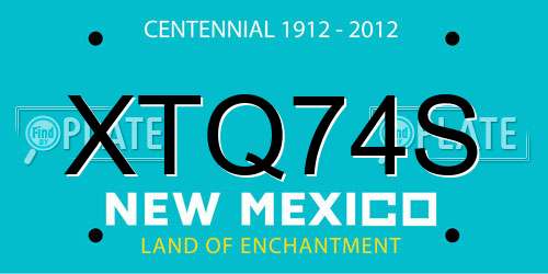 XTQ74S New Mexico License Plate
