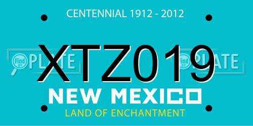 XTZ019 New Mexico License Plate