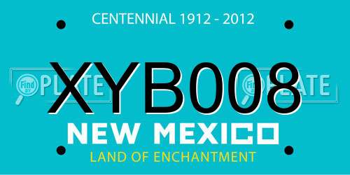 XYB008 New Mexico License Plate