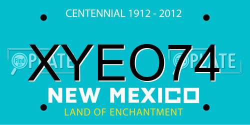XYEO74 New Mexico License Plate