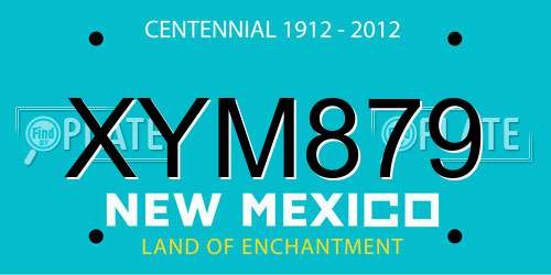 XYM879 New Mexico License Plate