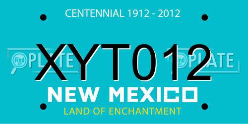 XYT012 New Mexico License Plate