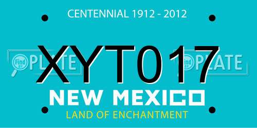 XYT017 New Mexico License Plate