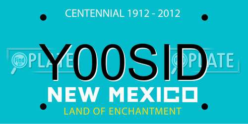 Y00SID New Mexico License Plate