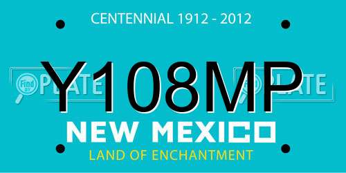 Y108MP New Mexico License Plate