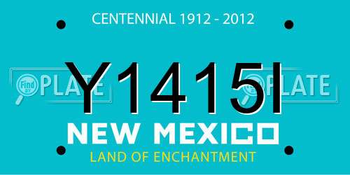 Y1415I New Mexico License Plate