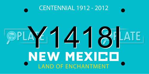 Y1418I New Mexico License Plate