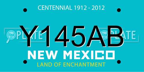 Y145AB New Mexico License Plate