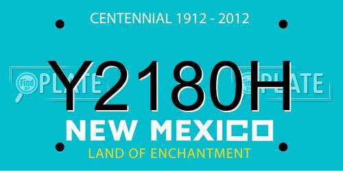 Y2180H New Mexico License Plate
