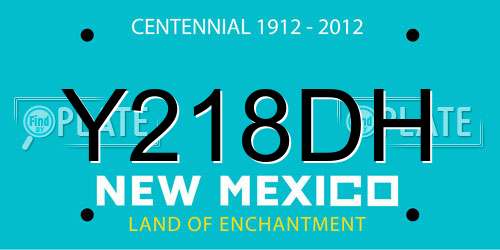Y218DH New Mexico License Plate