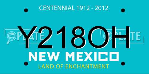 Y218OH New Mexico License Plate