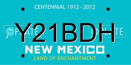 Y21BDH New Mexico License Plate