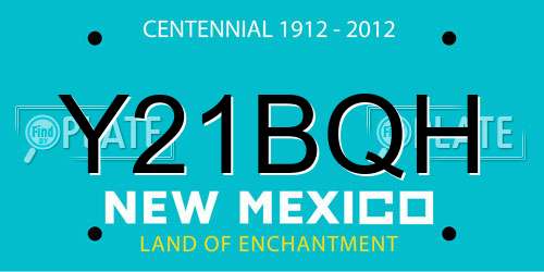 Y21BQH New Mexico License Plate
