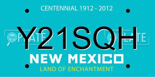 Y21SQH New Mexico License Plate