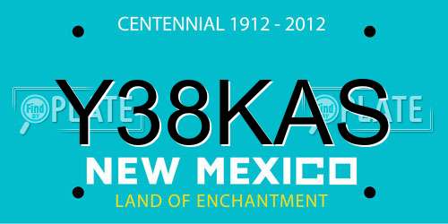 Y38KAS New Mexico License Plate