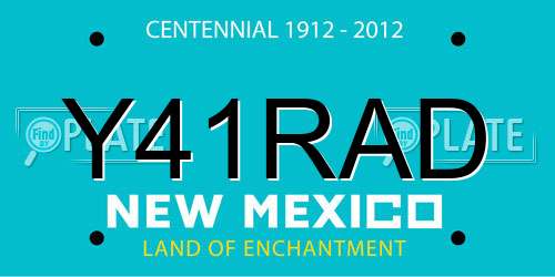 Y41RAD New Mexico License Plate