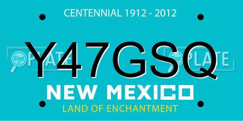 Y47GSQ New Mexico License Plate