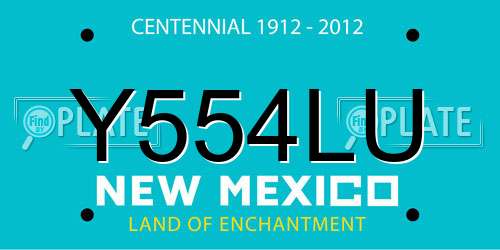 Y554LU New Mexico License Plate