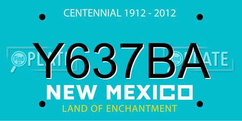 Y637BA New Mexico License Plate