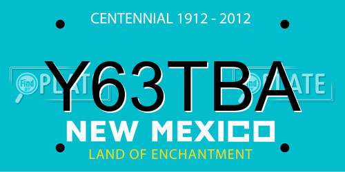 Y63TBA New Mexico License Plate