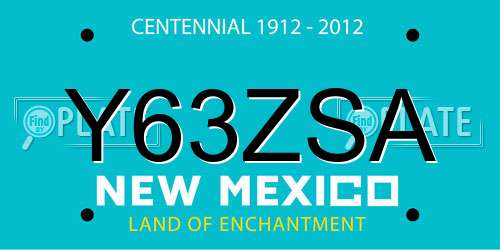 Y63ZSA New Mexico License Plate