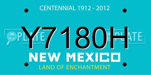 Y7180H New Mexico License Plate